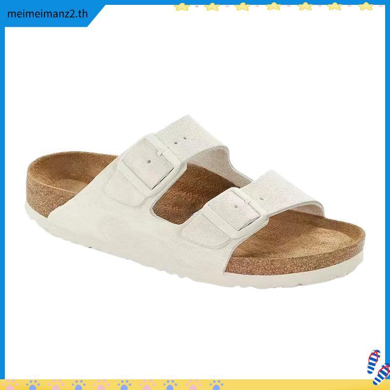 รองเท้า Birkenstock พื้นหนา, รองเท้าแตะ Cork Soled, รองเท้าแตะหนัง Double Breasted Boken
