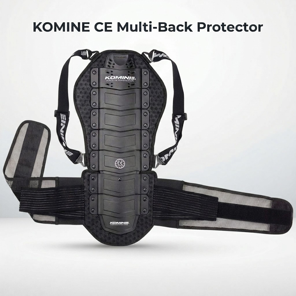 KOMINE CE Multi-Back Protector for Motorcycles - Black (L/XL/2XL) Model SK-692 900 CE Certified