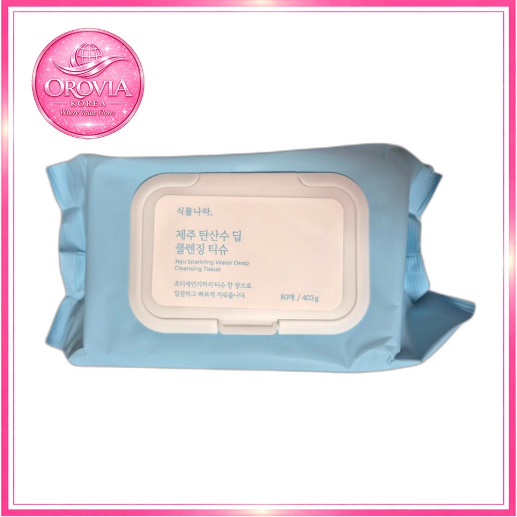 [simulnara] Jeju Sparkling Water Deep Cleansing Wipes 80 แผ่น 1 ชิ้น / เกาหลี Cleansing Wipes by ORA