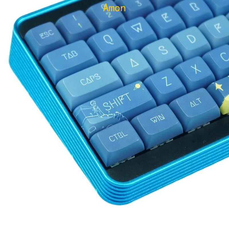 Amon Keycaps 128 PBT Heat Sublimation XDA Blue Swim Keycaps สําหรับเล่นเกมคีย์บอร์ดแบบกลไก XDA Keyca