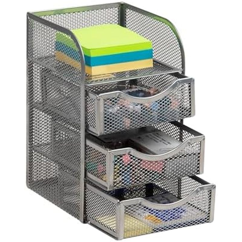 Mind Reader Desktop Accessory Storage, Paper Binder Clip Basket, Workspace, Office, Metal Mesh, 4.75