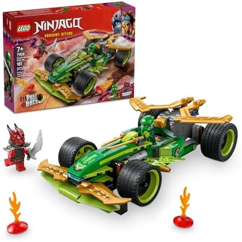 LEGO NINJAGO Lloyd's Pull-Back Race Car Toy - Building Toy for Pretend Play for Boys and Girls, Ages