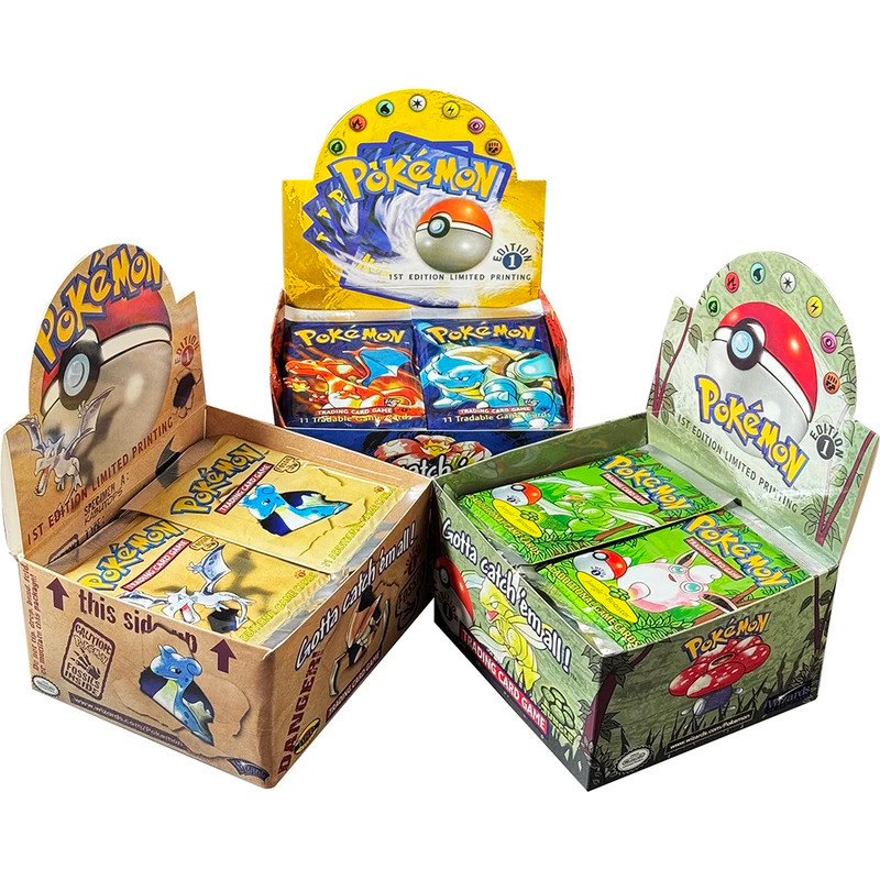 Pokémon Booster Packs Base Fossil Jungle 9 กระเป๋าเดี่ยว 1 แพ็ค/11 การ์ดและ Booster Box 3 1Box/36 แพ