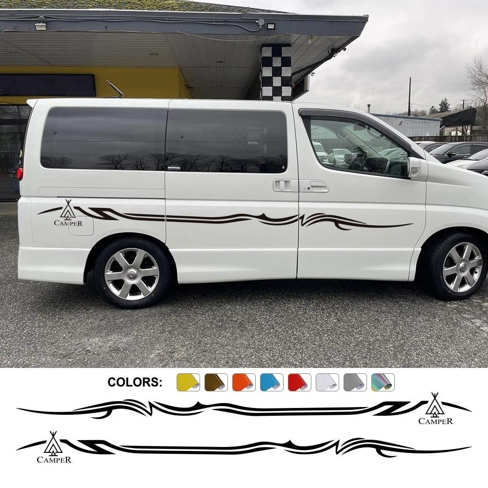 รถสติกเกอร์ด้านข้างสําหรับ Nissan Elgrand E50 E51 E52 2.5 3.5 อะไหล่ Camper Van Minivan กราฟิกปรับแต
