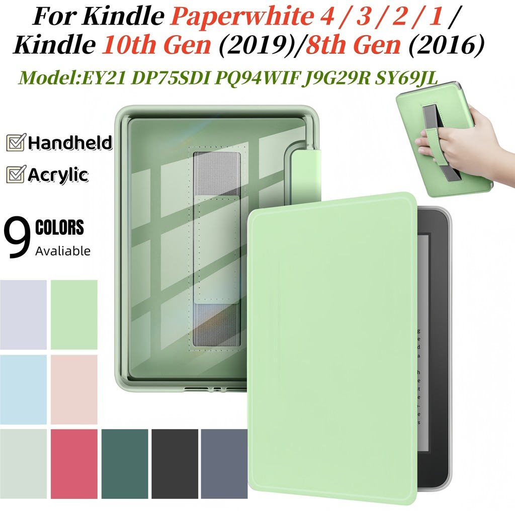 สําหรับ Kindle 10th 8th Generation 2016 2019 J9G29R SY69JL 6.0 นิ้ว E-Book กรณีอะคริลิค Clear Flip ป