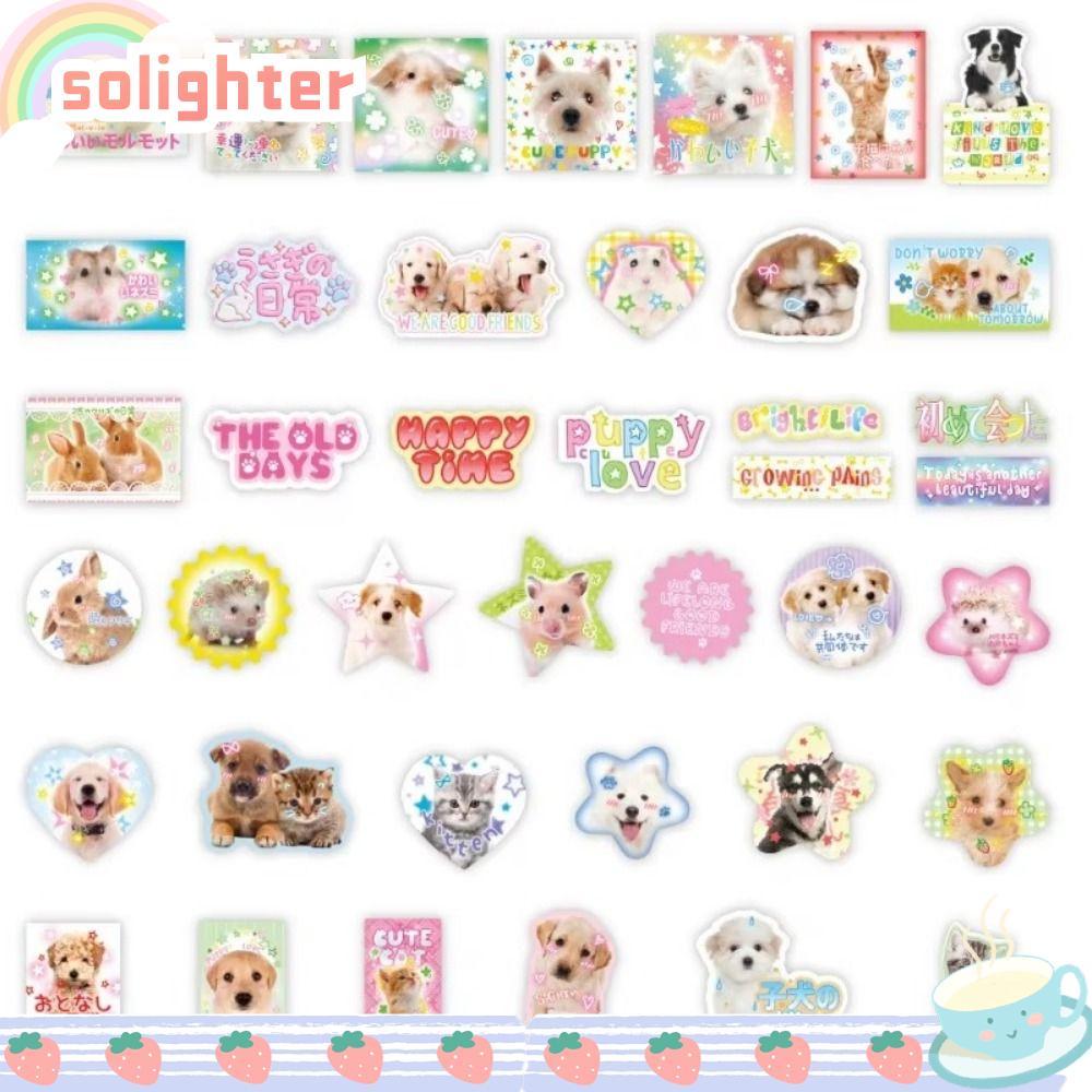 SOLIGHTER สติ๊กเกอร์สมุดภาพ, สติ๊กเกอร์โน้ตน่ารักย้อนยุค, อุปกรณ์งานฝีมือ DIY การ์ตูน Kawaii