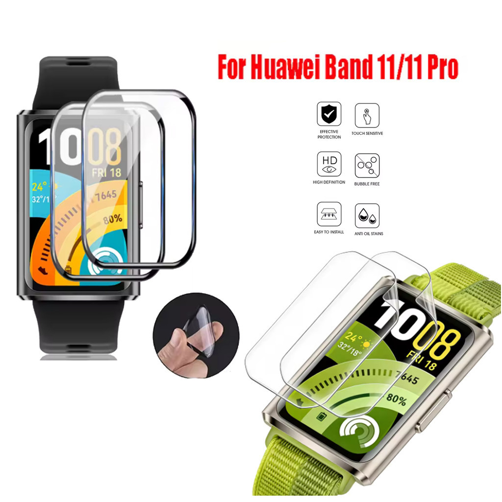 จัดส่งในพื้นที่ฟิล์ม TPU แบบนุ่มและตัวป้องกันหน้าจอ PMMA สําหรับ Huawei Band 11/11 Pro/10 9 8 7 6 NFC Smartwatch Hydrogel นาฬิกาป้องกัน