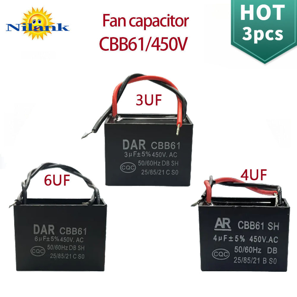 NiLANK ตัวเก็บประจุพัดลม/ความจุเต็ม 450V/CBB61 3uF 4uF 6uF