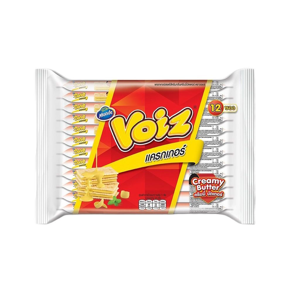 [สินค้าส่งด่วน] วอยซ์แครกเกอร์ครีมมี่บัตเตอร์ 24 กรัมX12 VOIZ CREAMY BUTTER 24 GX12