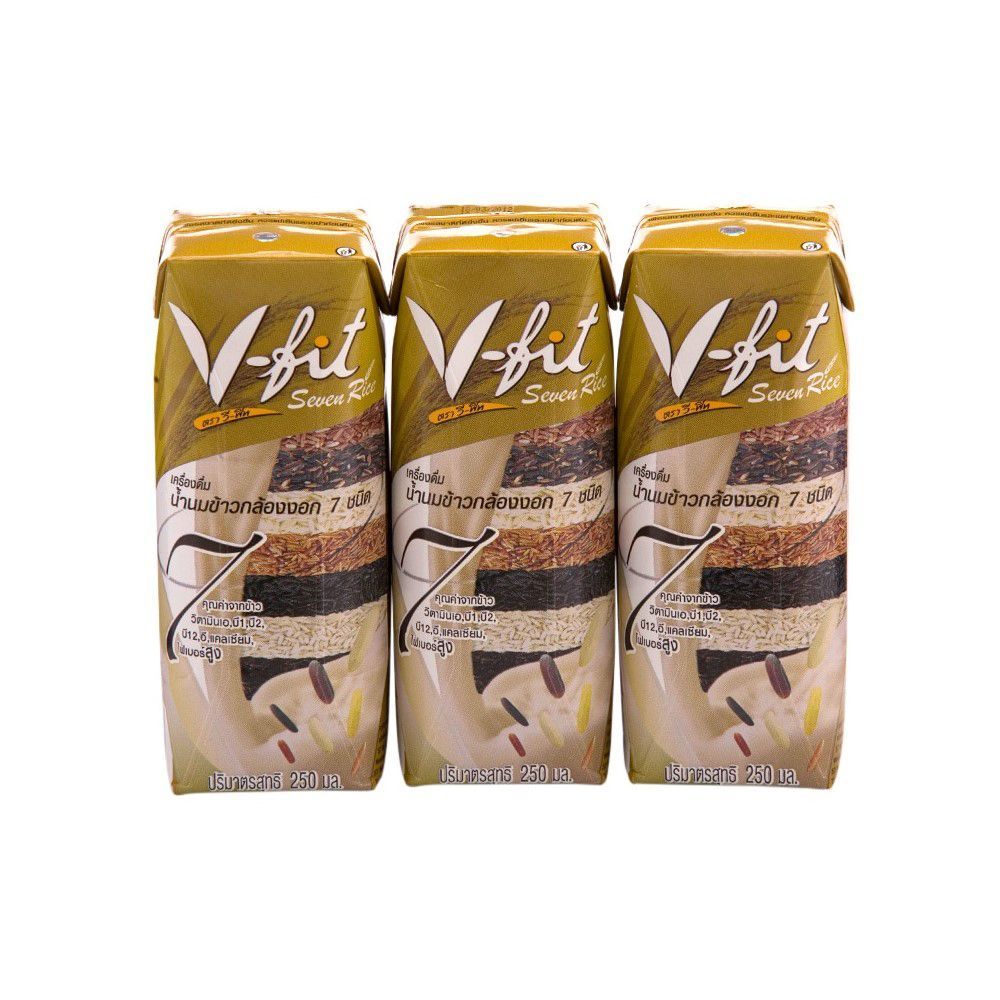 [สินค้าส่งด่วน] วีฟิท น้ำนมข้าวกล้องงอก 7 ชนิด 250 มล แพ็ค 3 V- FIT SEVEN RICE MILK DRINK 250 ML PACK 3