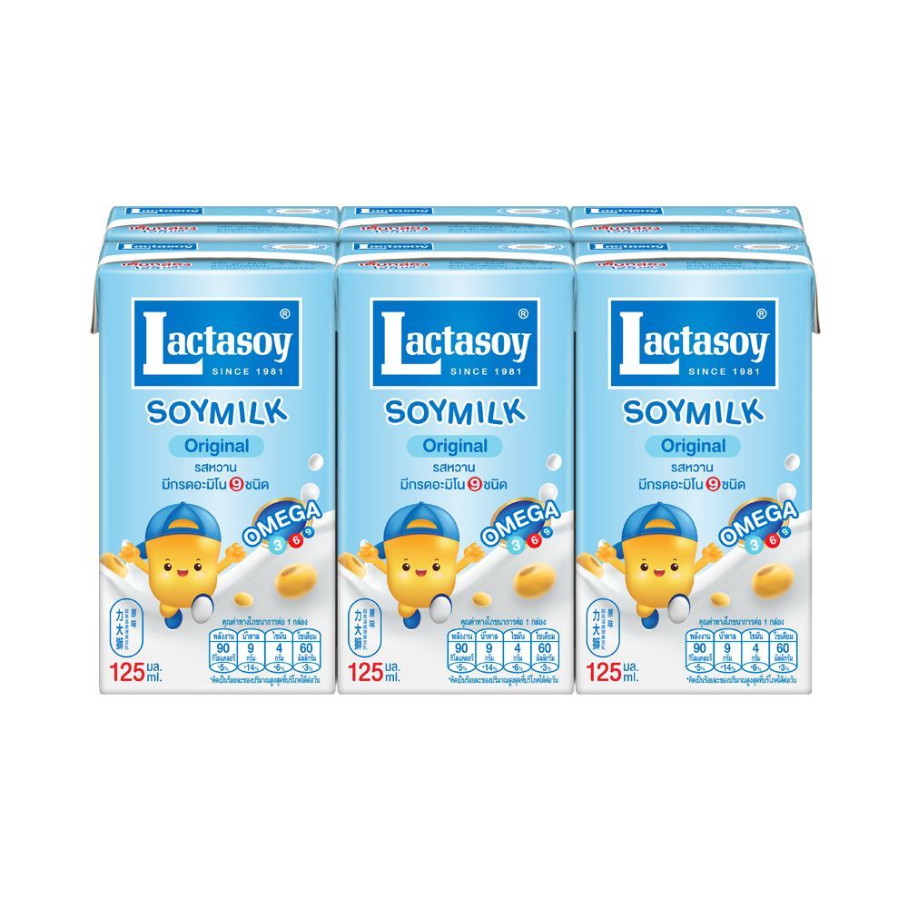 [สินค้าส่งด่วน] แลคตาซอย นมถั่วเหลืองรสหวาน 125 มล. แพ็ค 6 LACTASOY UHT SWEET 125 ML. PACK 6