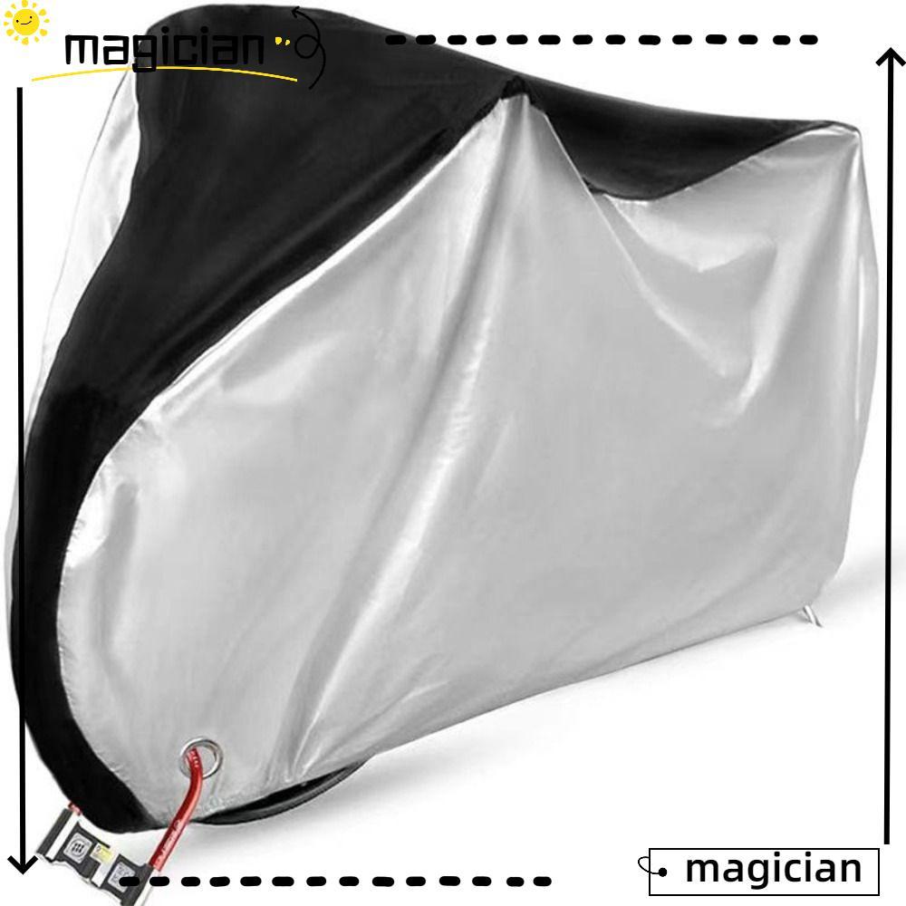 MAGICIAN ผ้าคลุมจักรยาน, S/M/L/XL พร้อมรูล็อคฝาครอบจักรยาน, กันน้ําฝนฝุ่นป้องกันรังสียูวีจักรยานผ้าคลุมกันฝนกลางแจ้ง