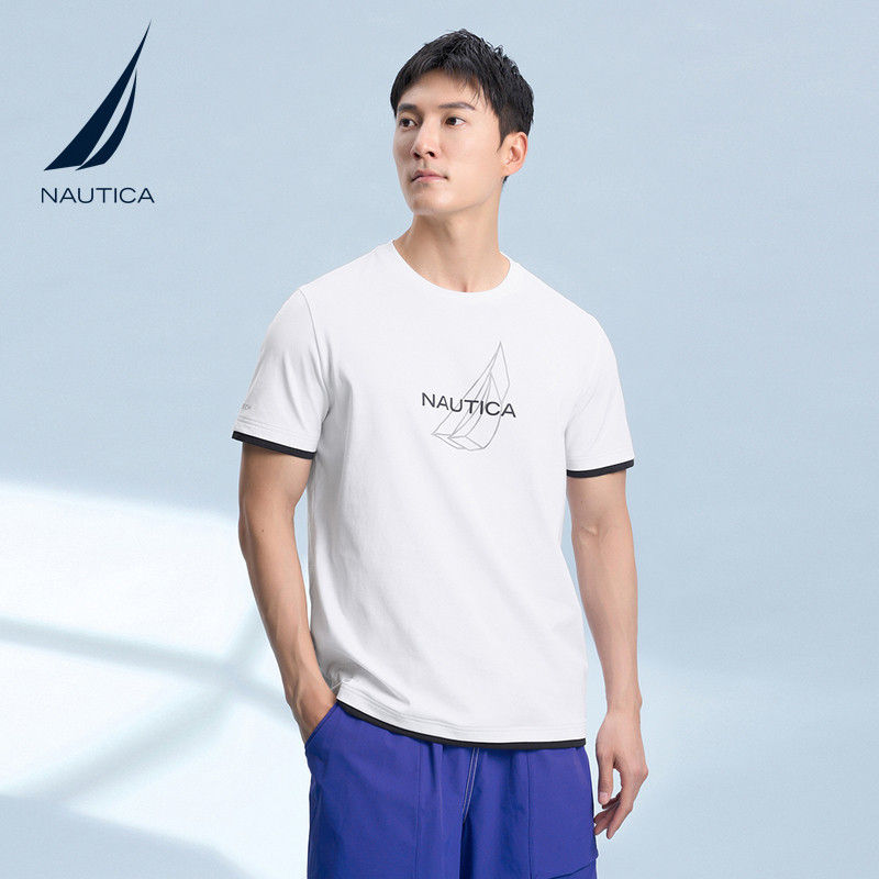Nautica Round Sleeve Short Shirt For Men,Technology Casual Shirt