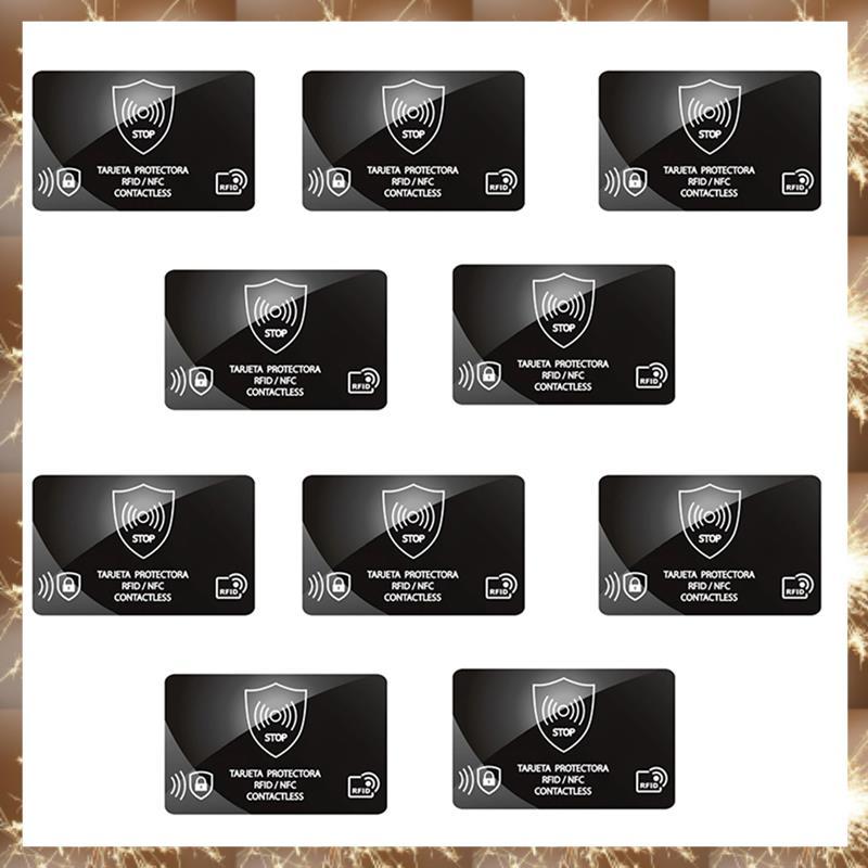 (YNOC Bank Card Protection 10 ชิ้น RFID Blocking Card Holder Anti-Theft Shield Case Secure Wallet Bl