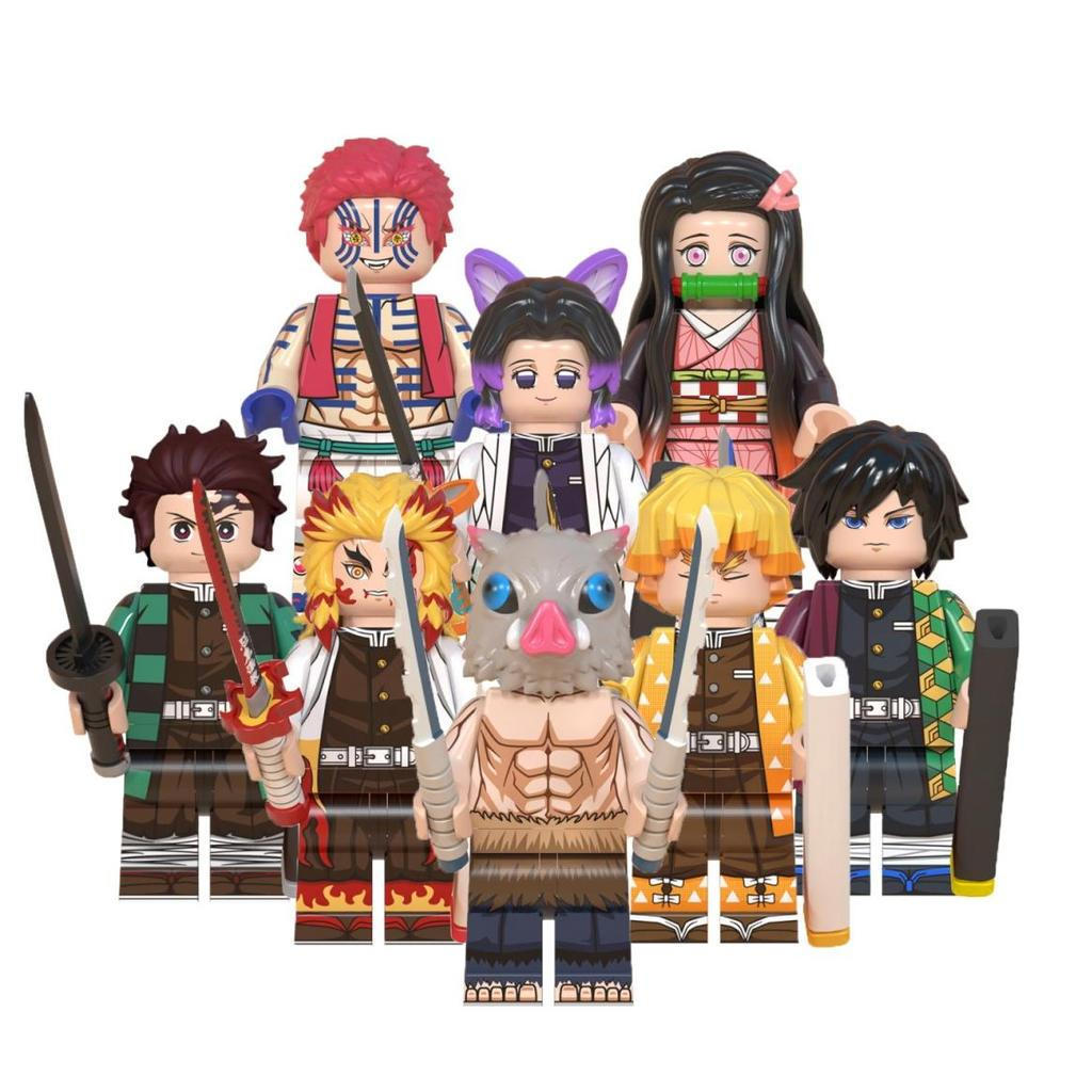 Demon Slayer Action Figure Kamado Tanjirou Kochou Shinobu Agatsuma Zenitsu Hashibira Inosuke ของเล่น
