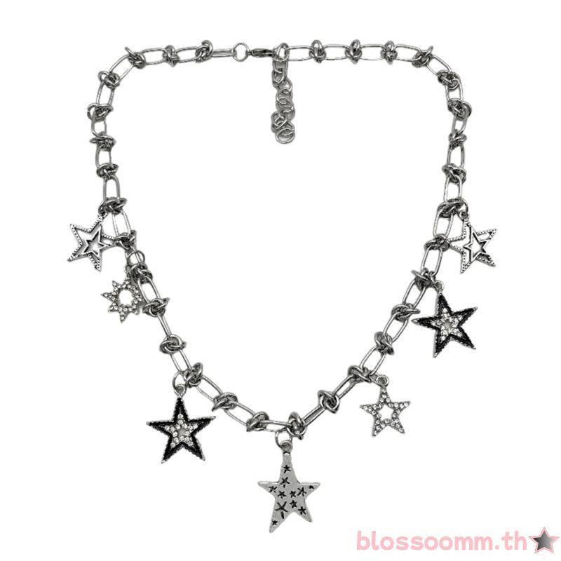 BLOSS Hollow Star Collar Clavicle Necklace เครื่องประดับแฟชั่น Sweet Cool Y2k Necklace