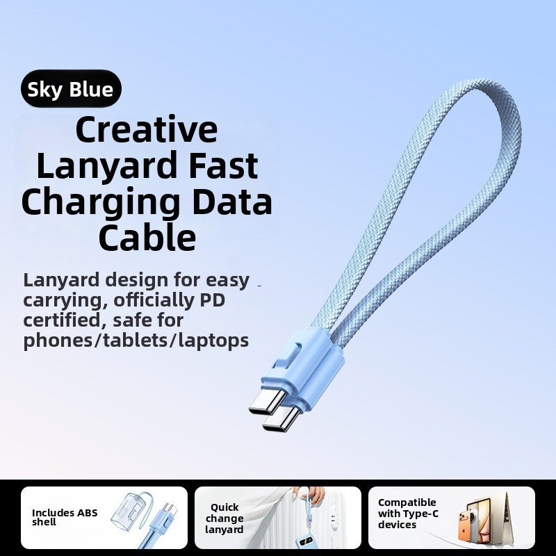 UGREEN C to C Fast CHARGING PD60W 3A USB-C Lanyard สายชาร์จ 2-in-1 Type-C สวมใส่สาย 0.3M ราคา ถูกที่สุด ดีลบีเคเค แกลเลอรีภาพที่ 9