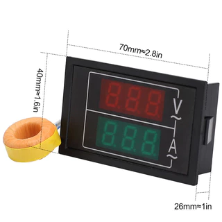 AC Meter DL85 AC80-500V 100A 60A Dual Display แรงดันไฟฟ้า Current Meter เครื่องตรวจจับความถี่ Meter Amperimetro LED โวลต์มิเตอร์แอมป์มิเตอร์