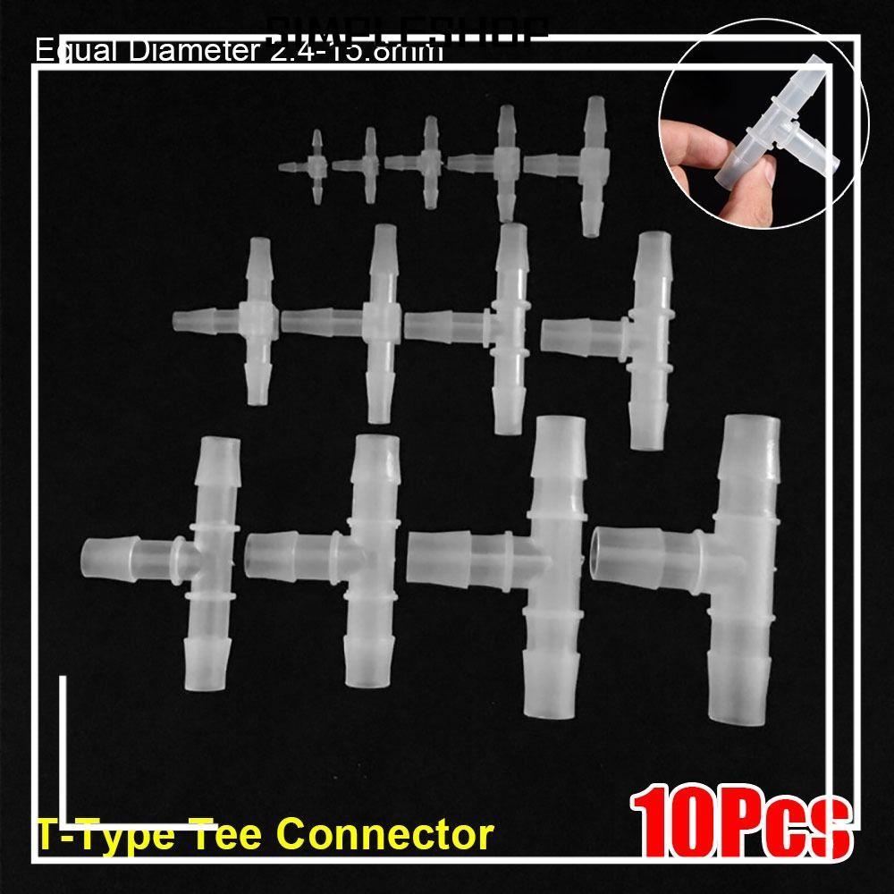 SIMPLESHOP 10 ชิ้น 3 ทางเชื่อมต่อ, เส้นผ่านศูนย์กลางเท่ากัน 1.6-15.8 มิลลิเมตร T-Type Tee Connector,