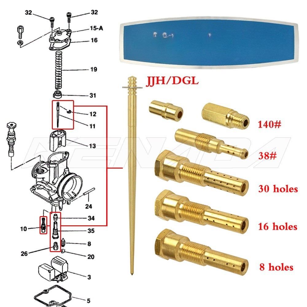 ชุดหัวฉีดคาร์บูเรเตอร์ สําหรับ Jjh DGL Pilot Jet main Jets PWK PWL PE OKO koso