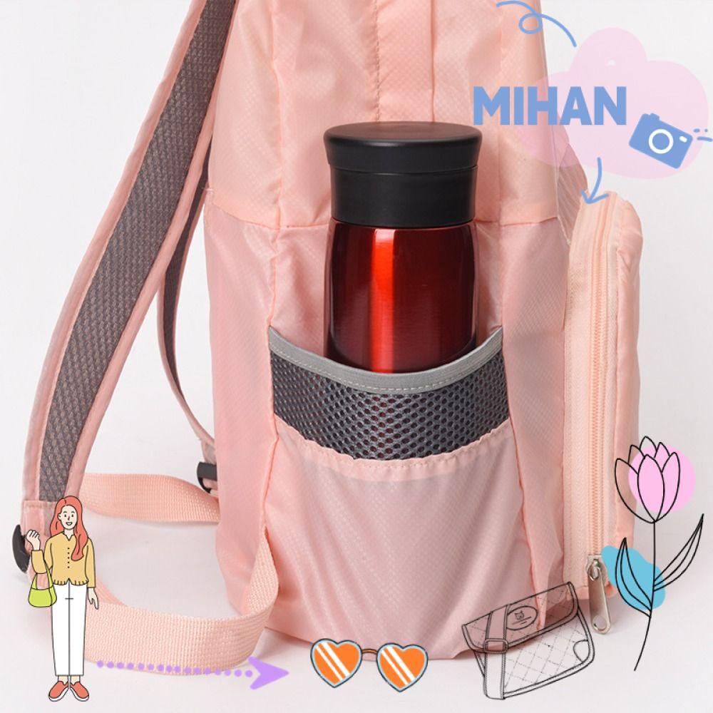 MIHAN กระเป๋าเป้สะพายหลังน้ําหนักเบา, กระเป๋าถือน้ําหนักเบาสําหรับเดินทาง, กระเป๋าเป้สะพายหลังกีฬาอเนกประสงค์แบบพับได้แบบพกพาผู้ชายผู้หญิง