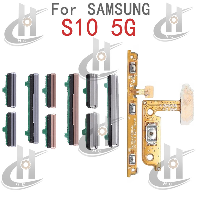 สําหรับ Samsung S10 5G ปุ่มด้านข้างปรับระดับเสียงปุ่ม Flex Cable Keys ปุ่มปิดระดับเสียงขึ้นลงด้านข้างอะไหล่ทดแทน