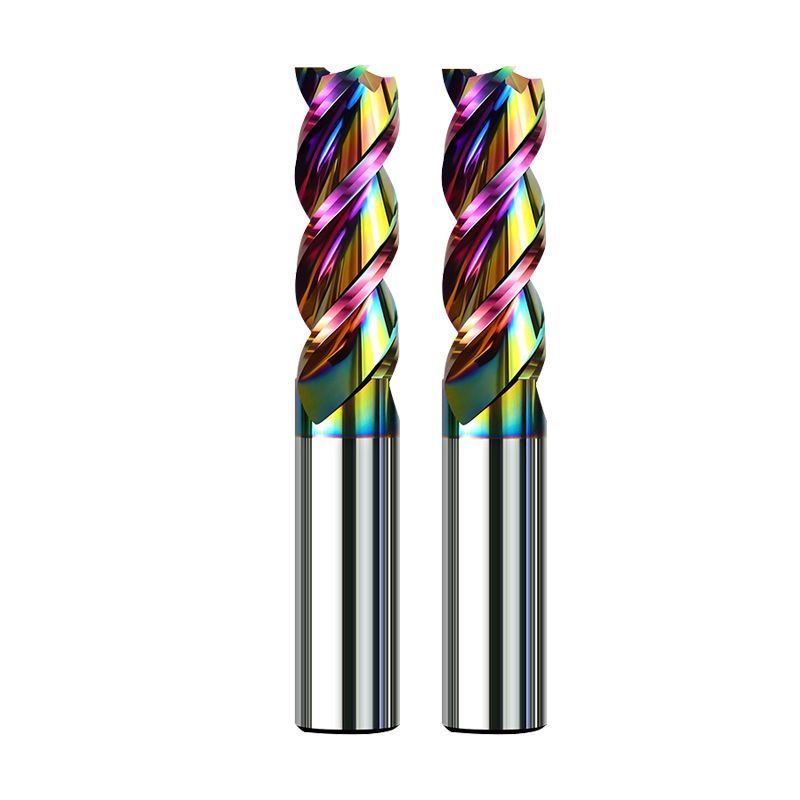 65° U-slot aluminum high-feed 3-flute rainbow finish extended end mill carbide for alloy