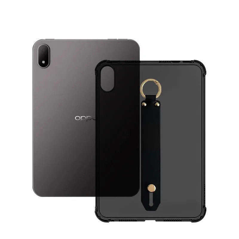 สีดํากลับสําหรับOPPO Pad Mini 8.8 นิ้วOPD2515 2026 ซิลิโคนนุ่มสําหรับOPPO Pad Miniแท็บเล็ตTPUผิวพร้อมสายคล้อง
