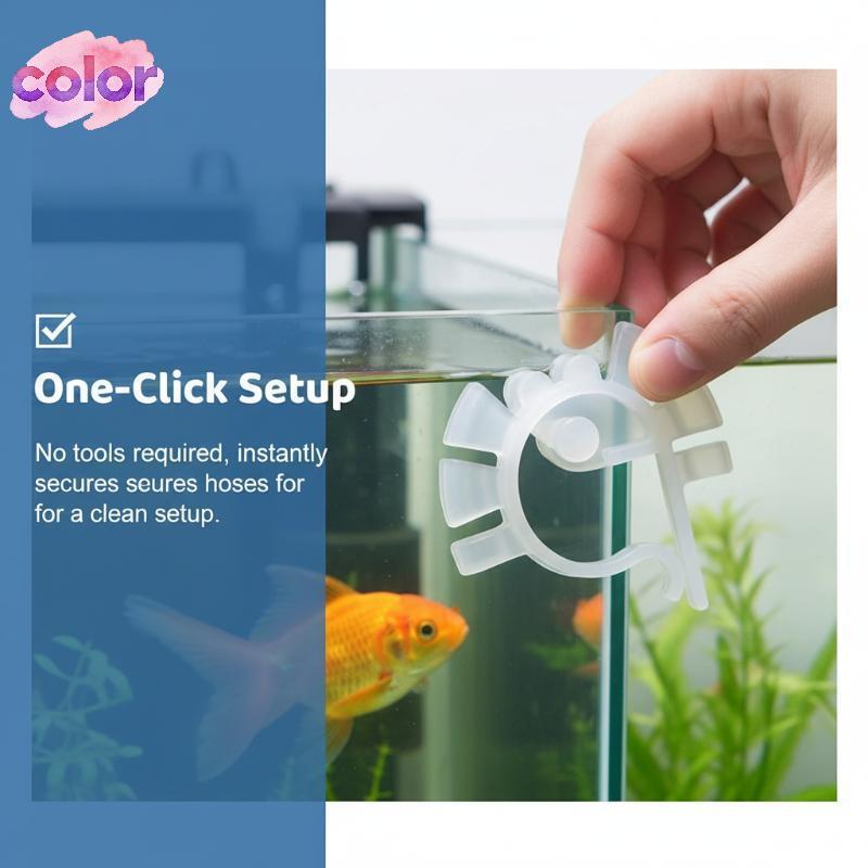 [สี] Aquarium Air Tube Clip Set 3 5 10 Pa ทนทาน U Shaped Holder สําหรับท่อน้ํา Fixing In Fish Tank M