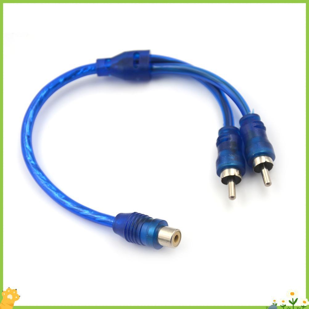 [JL] 1 RCA Female ถึง 2 Male Splitter Stereo Audio Y Adapter Cable Wire Connector