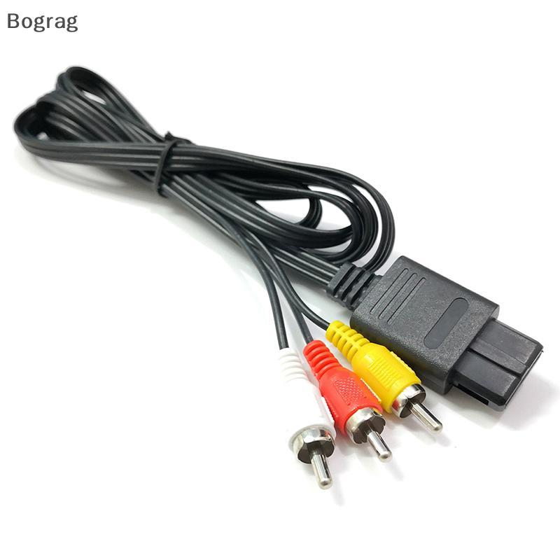 [Bogr] ใหม่ N64 SNES Gamecube 6FT RCA AV TV Audio Video สายสเตอริโอสําหรับ Nintend 64 ออกแบบมาประณีต