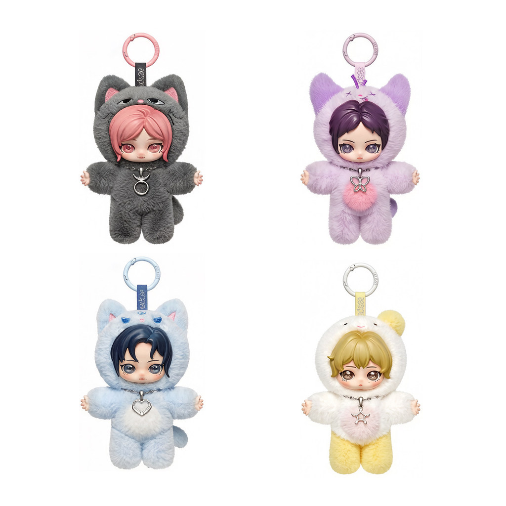 [ความลับ] POPMART aespa Fluffy Cute Friend Series กล่องปริศนาจี้ตุ๊กตาไวนิล