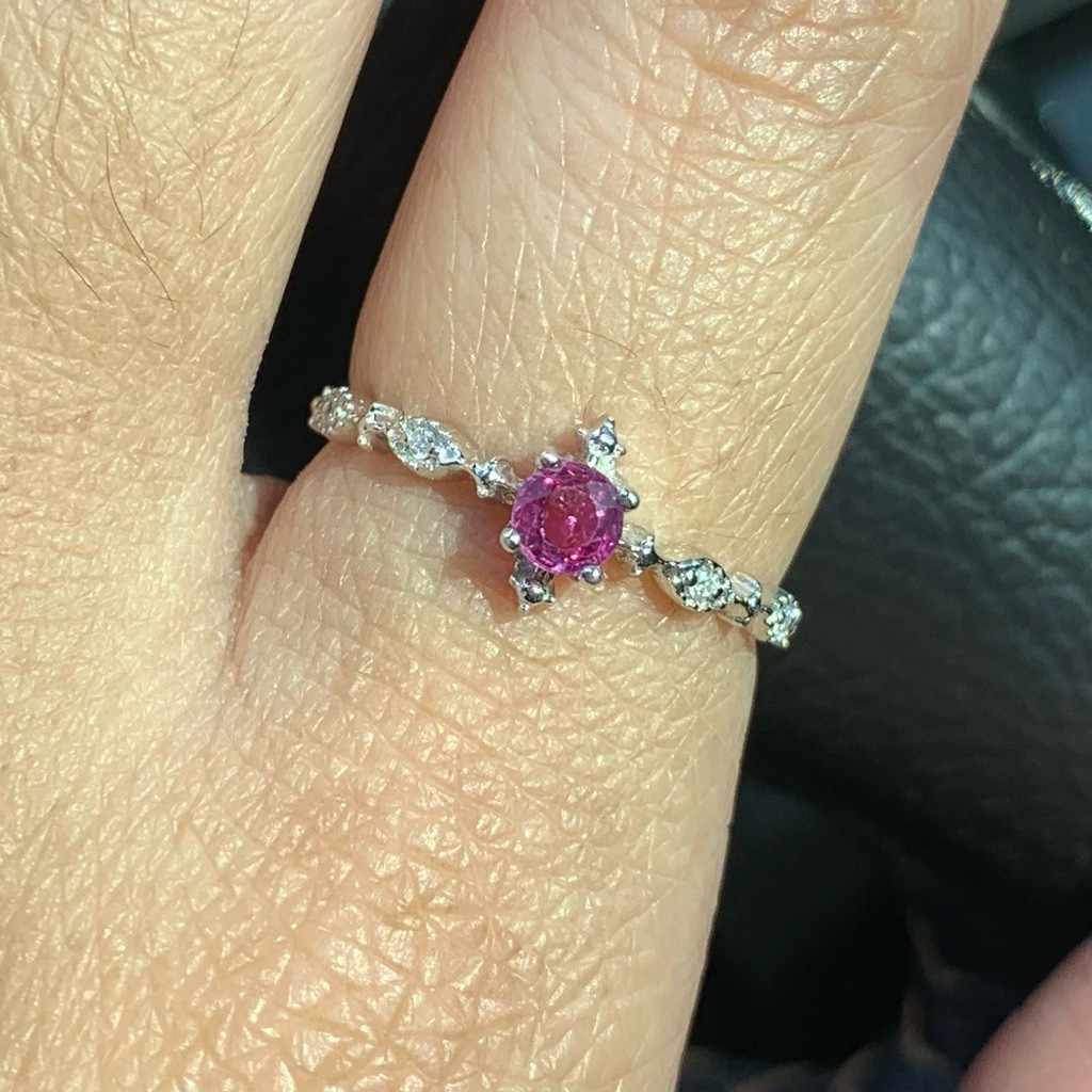 Diamond Delights ⊹ แหวนทับทิมแท้ บ่าข้างเพชร lab grown Natural Ruby with Lab Grown Diamond Ring