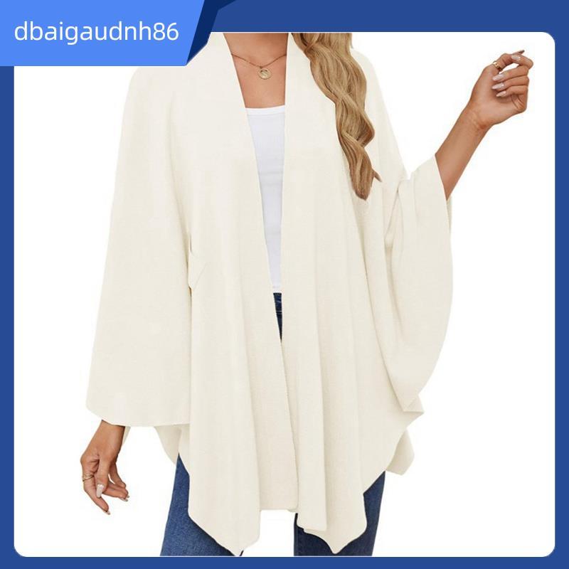 READY STOCKWomenS Elegant Shawl Wraps Soft Open Front Poncho เสื้อกันหนาวสําหรับฤดูใบไม้ผลิฤดูใบไม้ร