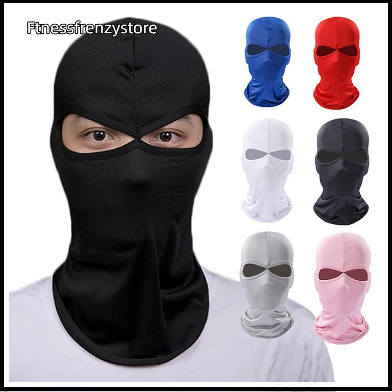 [FF] 2 หลุม Balaclava รถจักรยานยนต์ Face Mask Moto หมวกกันน็อค Hood Ski Ne Full Face Mask Windproof 