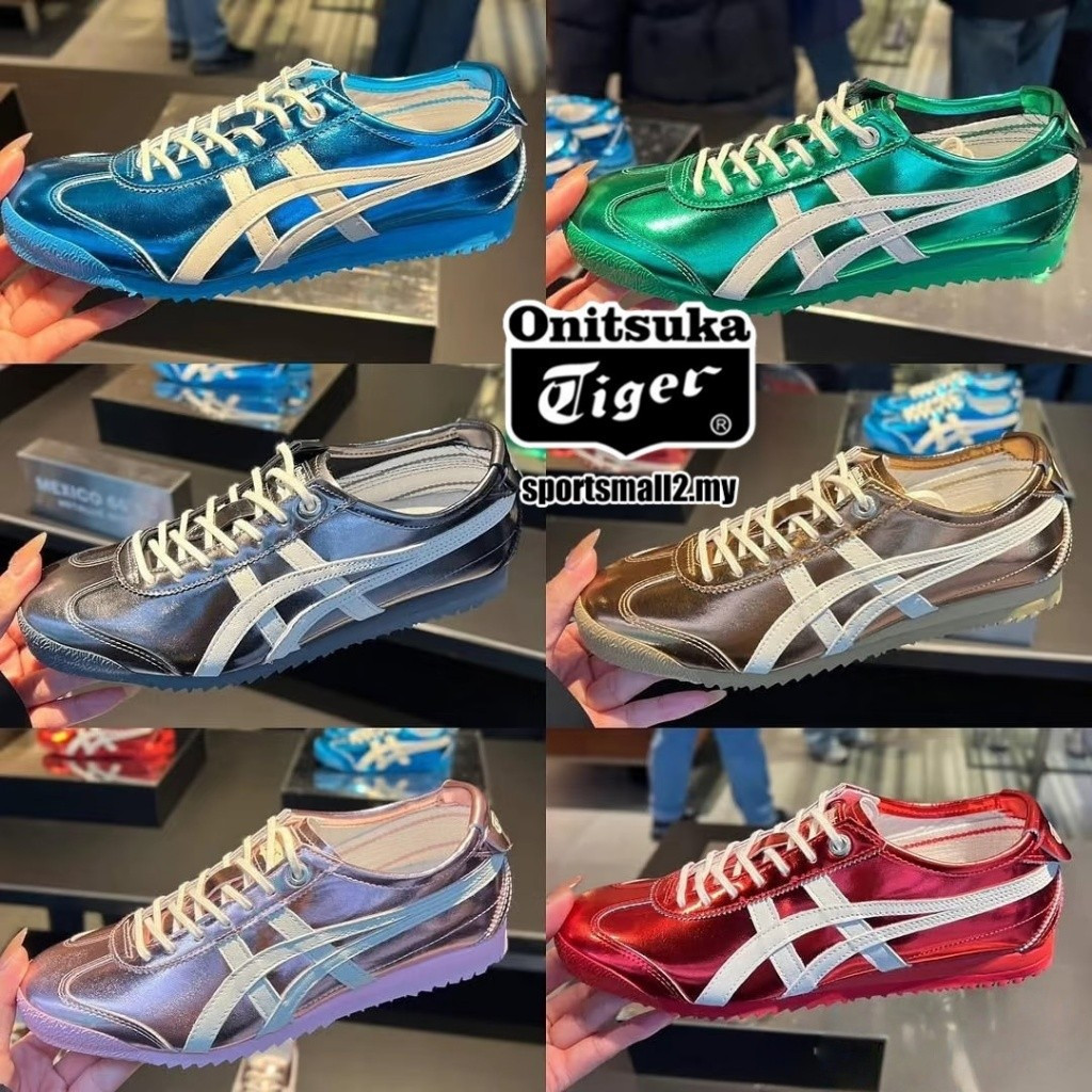 Onitsuka Tiger MEXICO 66 SD สีเมทัลลิก รองเท้าแฟชั่นสําหรับผู้ชายและผู้หญิง