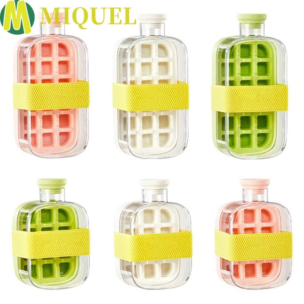 MIQUELZA ขวดน้ําก้อนน้ําแข็ง, 2 in 1 ซิลิโคนกาต้มน้ําก้อนน้ําแข็ง, ที่ไม่ซ้ํากัน 12/18 กริดสร้างสรรค์ด้วยฟางและเข็มขัดน้ําแข็ง Mould ถาดบาร์