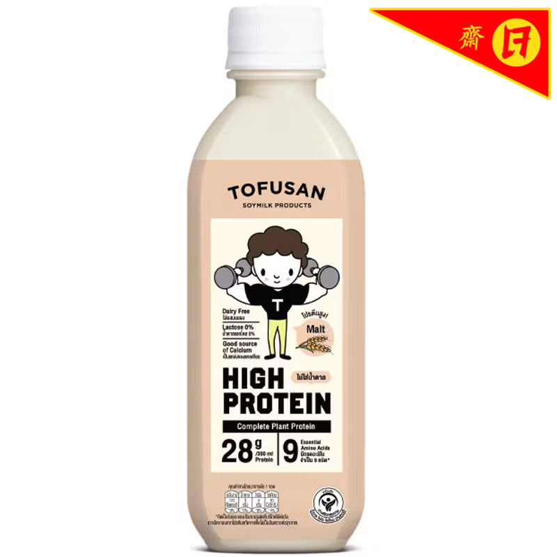 โทฟุซังสูตรโปรตีนสูงน้ำตาล0เปอร์เซ็นต์รสมอลต์ 350มล. Tofusan High Protein 0 Percentsuger Malt 350ml.