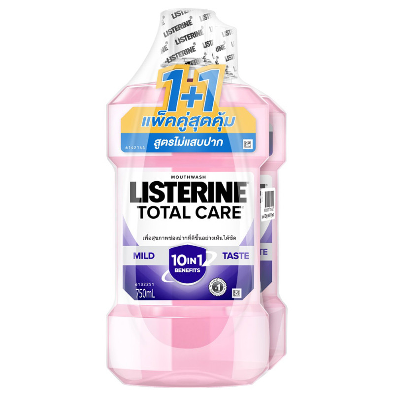 ลิสเตอรีนน้ำยาบ้วนปากโทเทิลแคร์ซีโร่แอลกฮอล์ 750มล. แพค 2 Listerine Zero MW 750ml X2 [หมายเลขบาร์โค้ด 8850007815402 ]