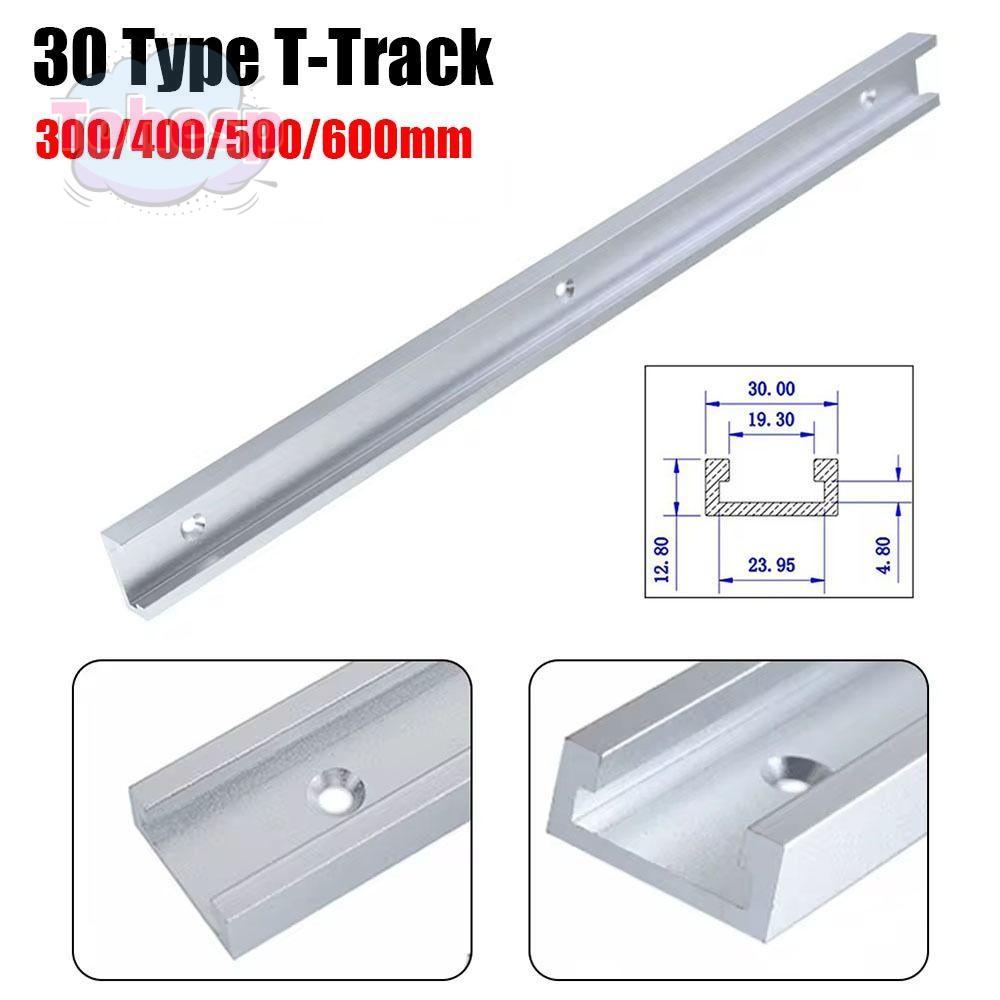 TOHESP 1 ชิ้น T-Slot Track, T Slider Fixture Slot สไลด์สไลด์ท่องเที่ยว Rail T-Track, 300-600 มม.อลูม