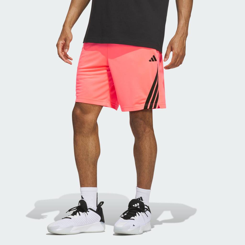 adidas Basketball Legends 3-Stripes Basketball Shorts Men Pink KR3135