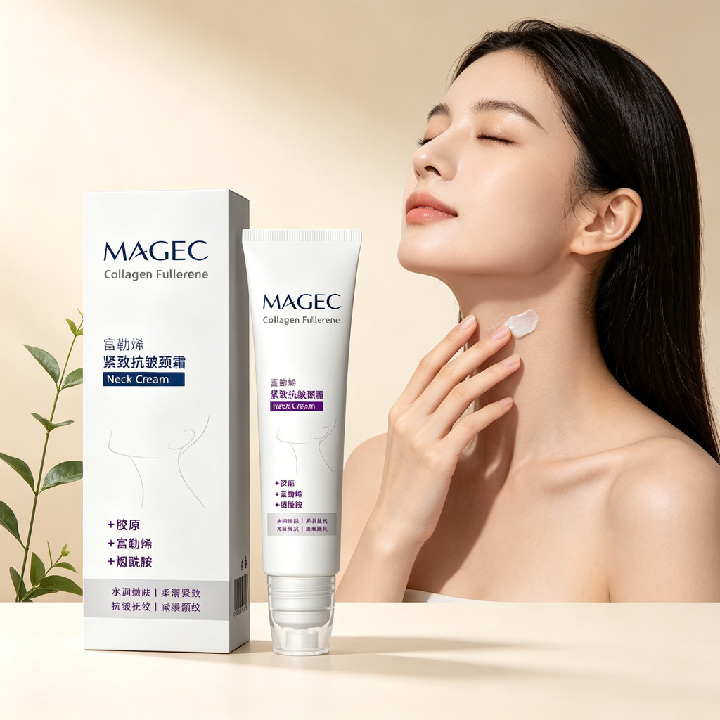50g ครีมกระชับคอคอลลาเจน Fullerene Niacinamide Anti-Wrinkle Smooth กระชับลดเส้นคอ Daily Care