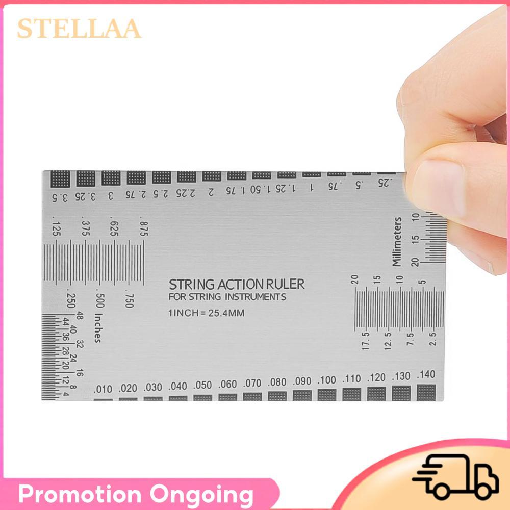 Stellaa สแตนเลสกีตาร์ String Action ไม้บรรทัด PITCH วัดเครื่องมือวัด 89x51 มม.สำหรับคลาสสิกอะคูสติกไฟฟ้า BASS Mandolin Banjo Instruments