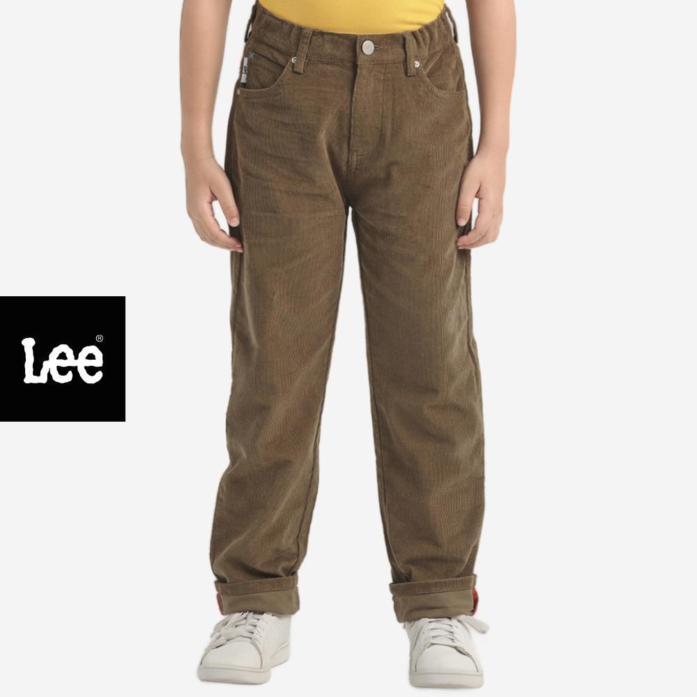 LEE KIDS กางเกงขายาวเด็กผู้ชาย คอลเลคชั่น Lee x Akid From Yesterday เอวกลาง ทรงตรง รุ่น LK F325BRSTN20 สีน้ำตาล