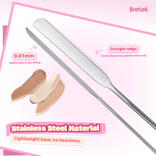 Breteil อุปกรณ์ปาดรองพื้น + พาเล็ตต์สี - ชุดอุปกรณ์แต่งหน้าสำหรับรองพื้นแบบพกพา เหมาะสำหรับการเดินทาง BR-F12