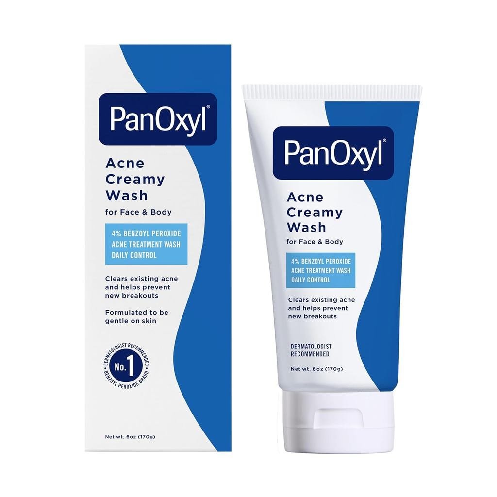 PanOxyl Antimicrobial Acne Creamy Wash, 4% Benzoyl Permide, DYEU 6 ออนซ์