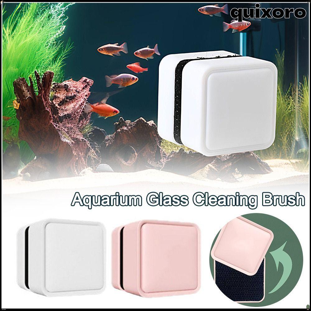 QUIXORO Aquarium Cleaner, Mini Magnetic Aquarium Glass Cleaner Brush, Scratch-proof Square Glass Cle