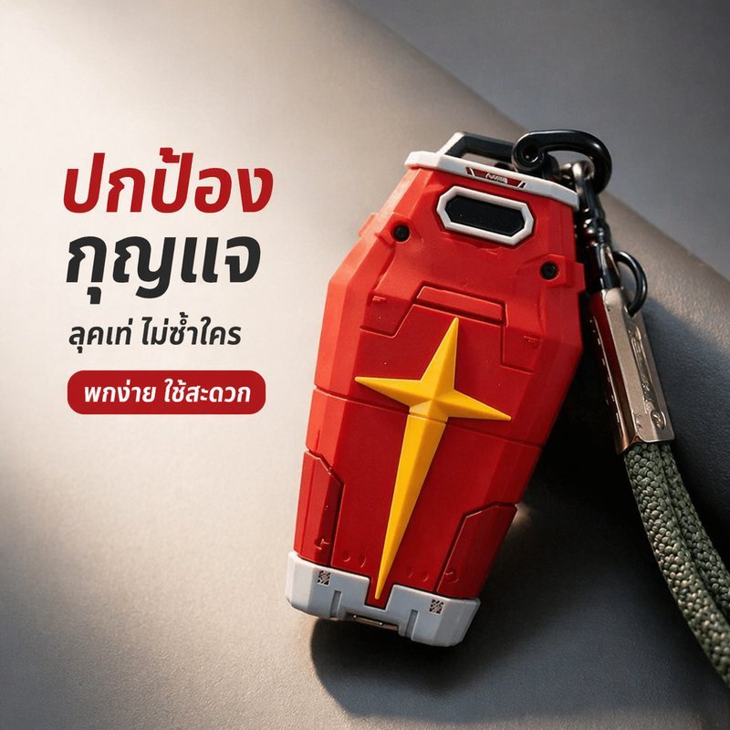 ฝาครอบกุญแจรถ เมชา โล่ ป้องกันรอยขีดข่วนกันฝุ่นสไตล์น่ารักเคสอุปกรณ์เสริมอัตโนมัติ