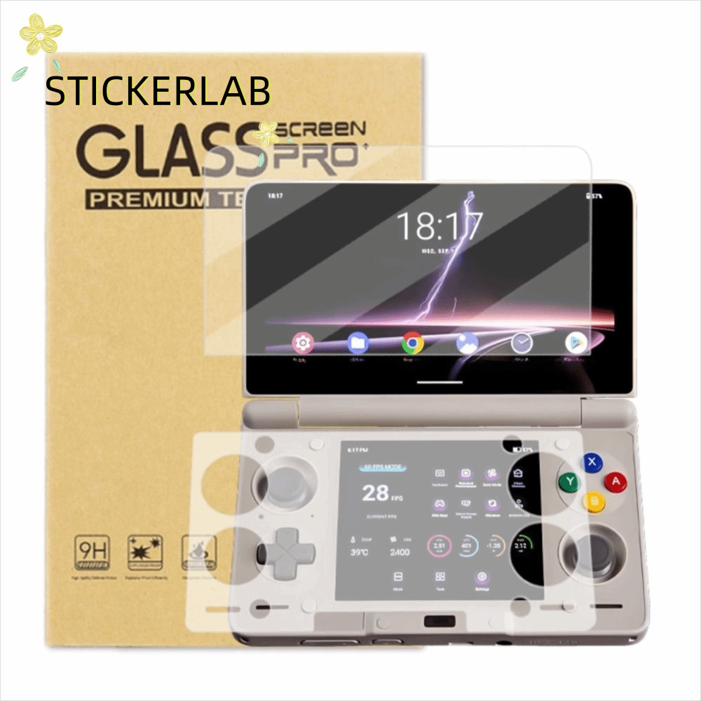 STICKERLAB กระจกนิรภัย, HD เต็มหน้าจอป้องกันหน้าจอ,คุณภาพสูง 9H Anti Scratch Flip Dual หน้าจอป้องกันฟิล์มสําหรับ AYN THOR เกมคอนโซล