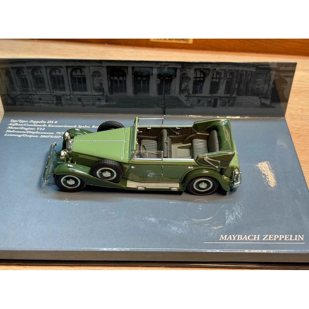 [Orphan] Mini Cut Minichamps Minichamps McBach Zeppelin DS8 Green Old Car Raccoon Original Package O